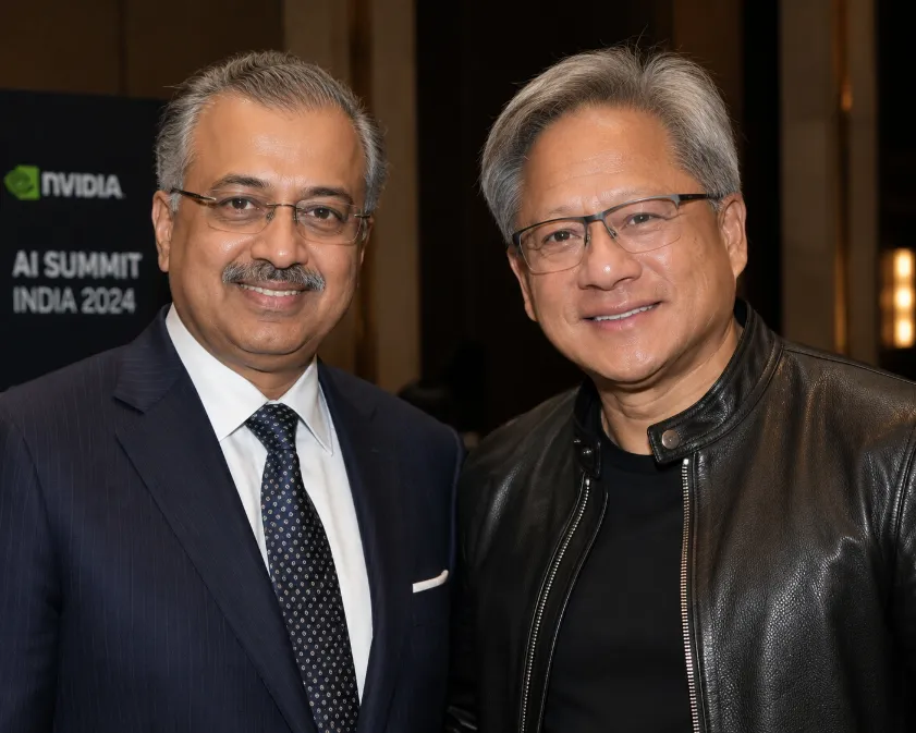 Dilip Shanghvi and Jensen Huang